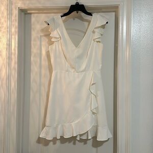 Idem ditto White ruffle mini dress